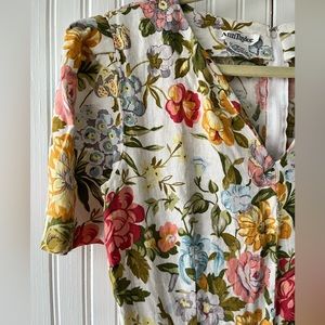 Vintage Floral Ann Taylor Linen Dress